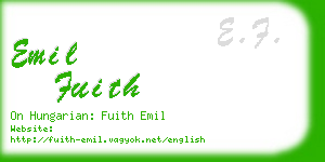 emil fuith business card
